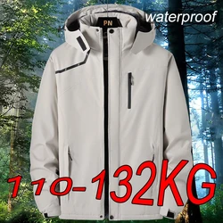 Men Waterproof Jackets 6XL 7XL Plus Size Outdoor Hiking Windbreaker Wear-resistant Breathable Mountaineering Jacket