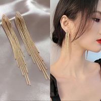 Chain Tassel Long Earrings for Women Light Luxury Premium Dangle Earrings Exaggerated Fashion Design Statement  Jewelry