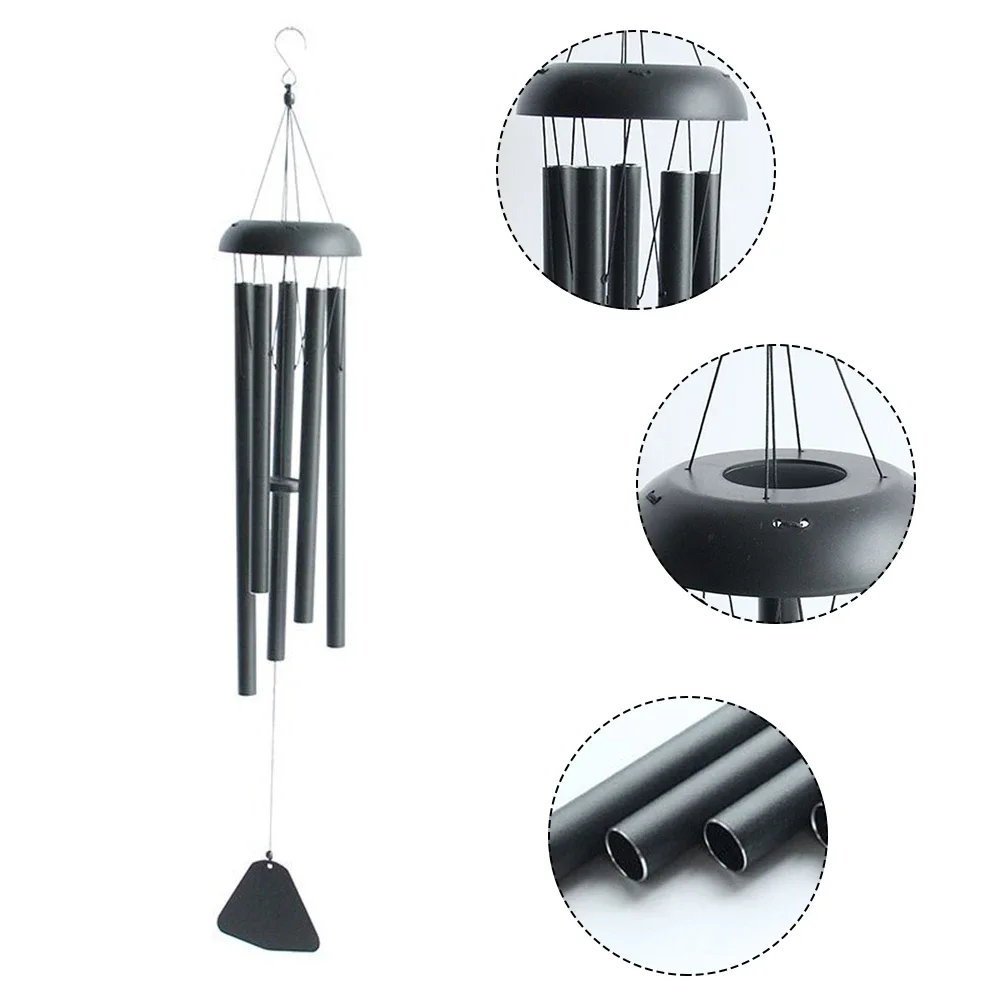 Home Garden 36in Wind Chimes Wall Decor Outdoor Large Dark Toned Wind Chimes Adjustable Garden Decor Sculptures & Figurines