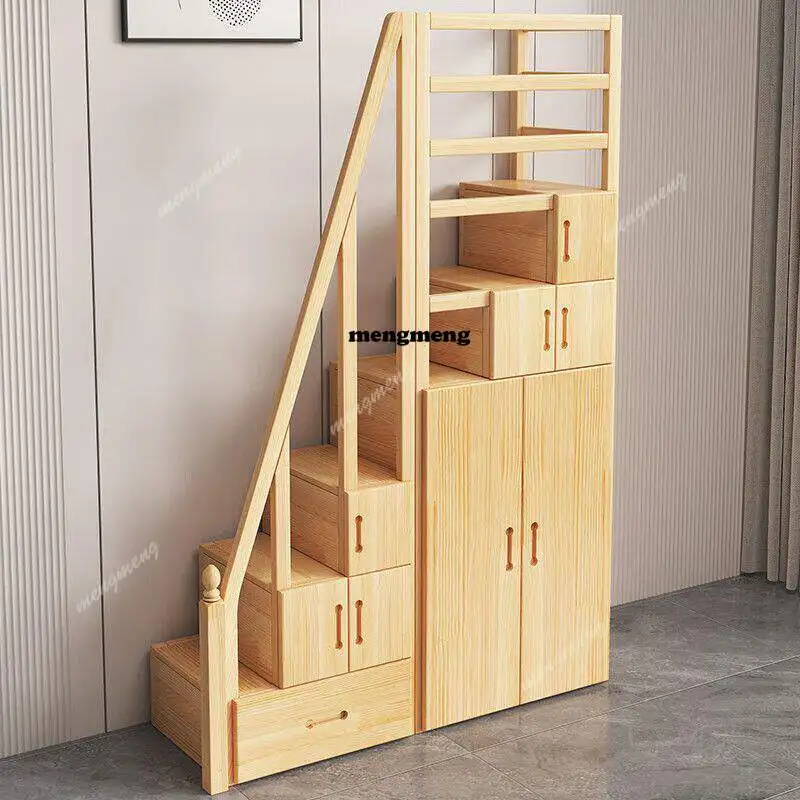 

Up and down bed ladder with wardrobe staircase drawer bookcase multi-functional storage multi-layer ladder
