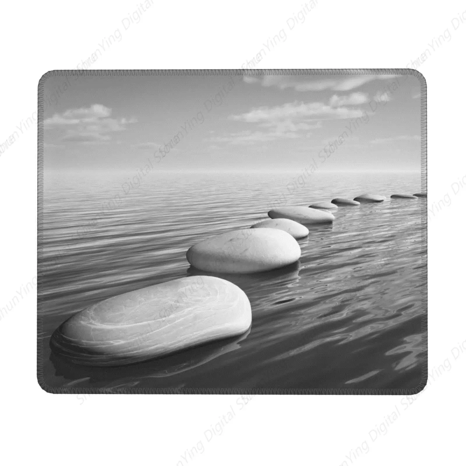 

Grey Zen Stone Pattern Mouse Pad Non Slip Rubber Base Game Mouse Pad Suitable For Computers Laptops Office Gifts 18*22cm