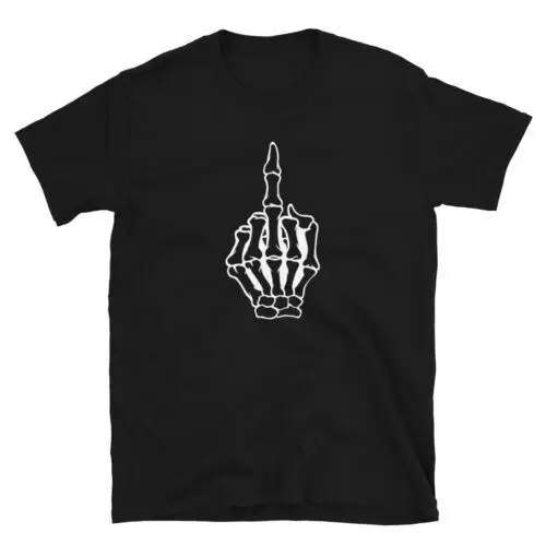 

Skeleton Middle Finger Funny F** Halloween Short-Sleeve Unisex T-Shirt