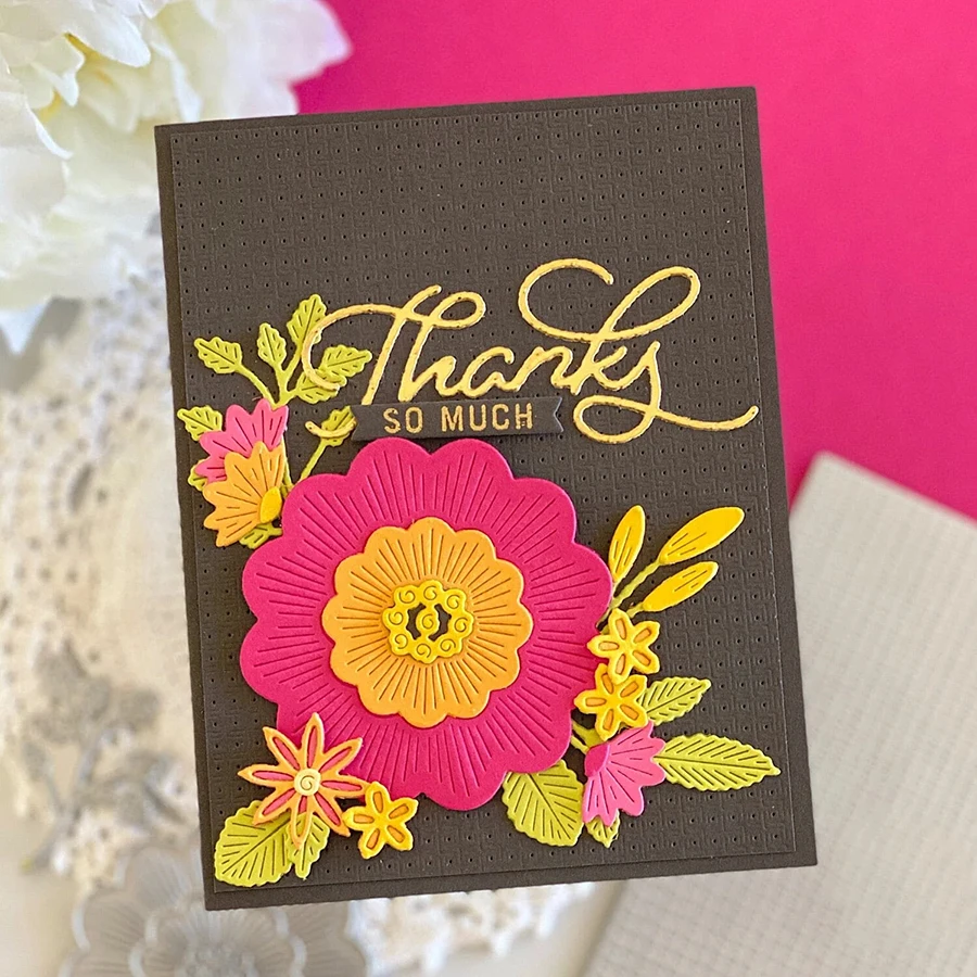 Lucky Goddess Metal Cutting Dies Embroidered Blooms Diy Scrapbooking Photo Album Decorative Embossing Paper Card Crafts