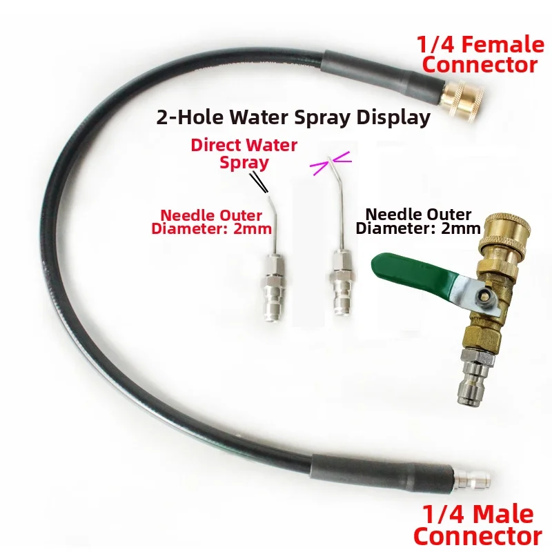60cm 1/4 Inch Pressure Washer Hose Kit Metal Spray Needle Crevice Cleaner Replacement Parts For Washing Machine Water Heater