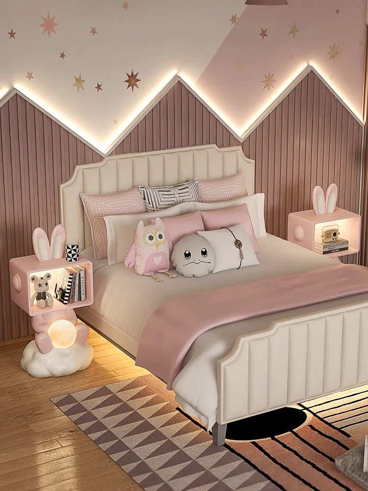 Creative Children's Room Bedside Table Small Storage Table Lamp Rabbit Girl Bedroom Cartoon Cute Modern Simple Girl