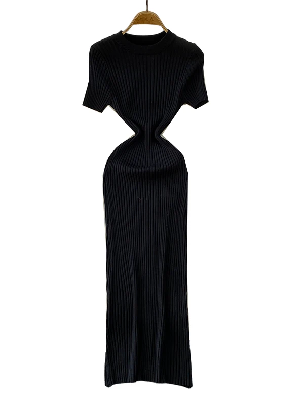 Coreano sle redondo ne malha dr feminino verão fino ajuste elástico emagrecimento base camada saia cintura alta comprimento médio