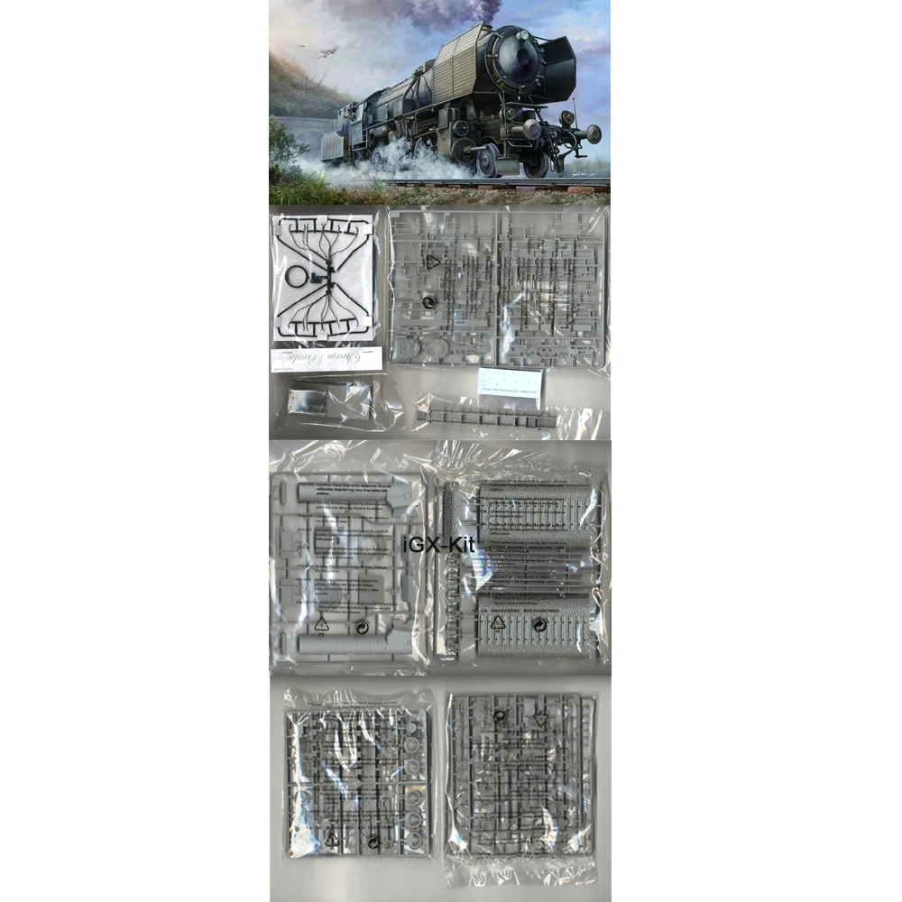 

HobbyBoss 82901 1/72 Scale Kriegslokomotive Br52 Br-52 Steam Train Hobby Craft Plastic Model Assembly Building Kit