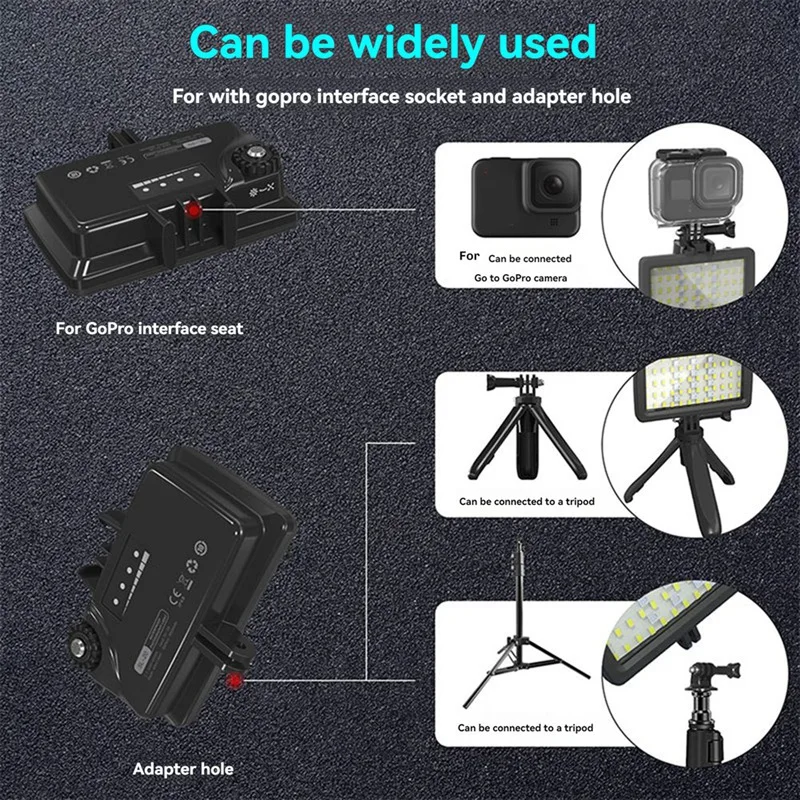 For Gopro Diving Light Fill Light Waterproof LED Light  Diving Underwater Light Waterproof 130Ft For Gopro