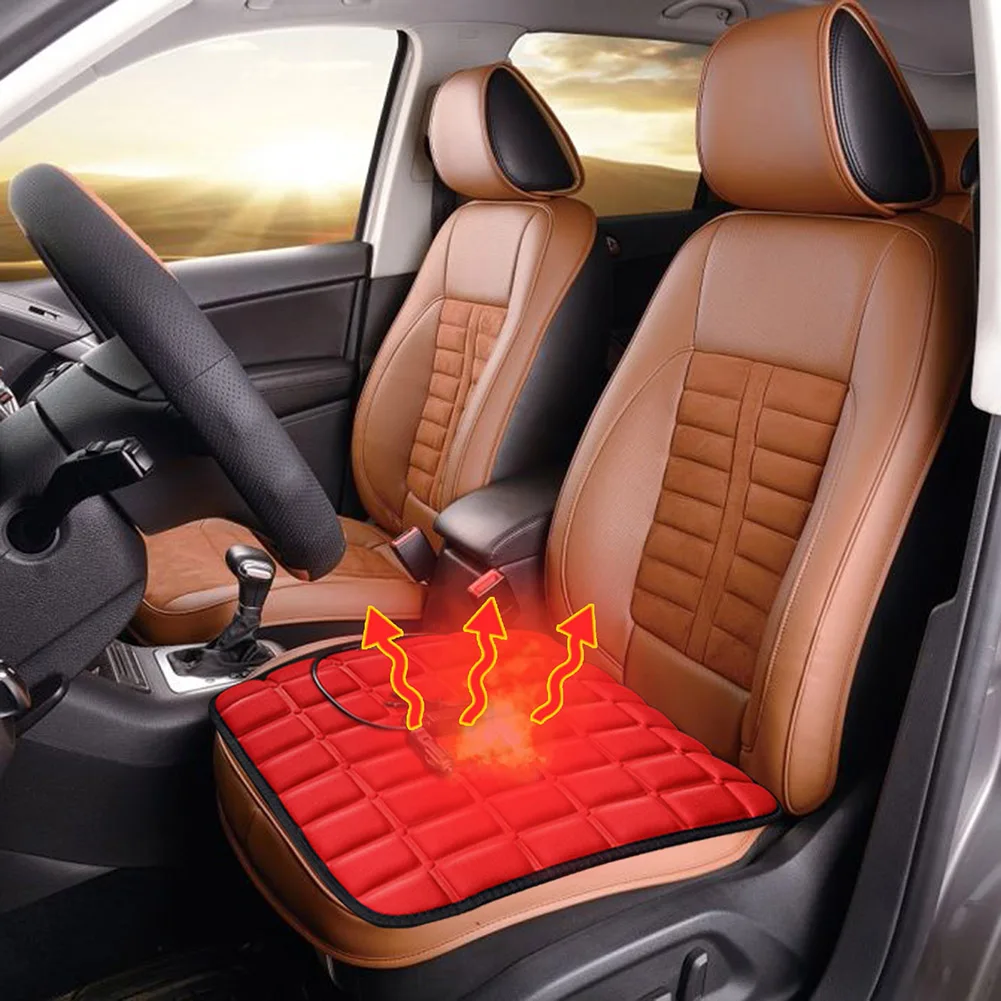 Car Heating Cushion Comfortable Seat Warmer with USB Cable Fast-heating Electric Winter Warm Temperature Adjustable