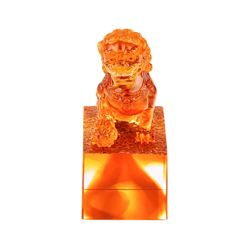 

Glazed lion seal desktop ornament study home decoration handicrafts business gift ideas