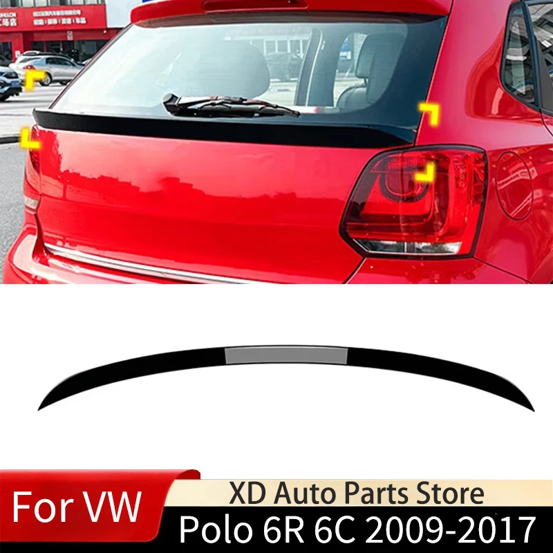 

For Volkswagen VW Polo 6R 6C 2009-2017 Rear Center Spoiler Wing Car Rear Spoiler Wing Rear Trunk Splitter Trim Body Kit Tuning