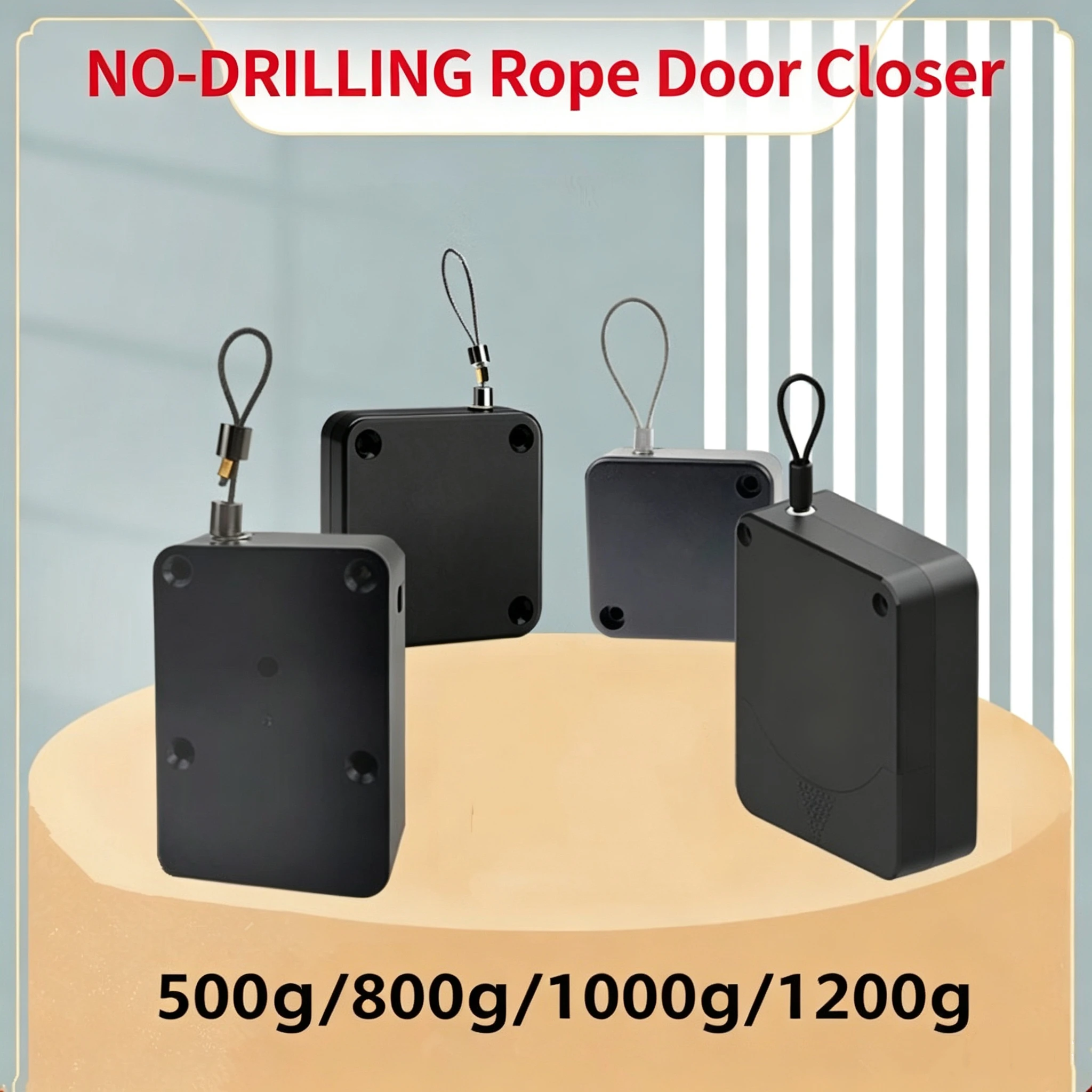 Telescopic Automatic Door Close for Door and Window Anti-Pressure Buffer Damper for Wardrobe Slide Door Hole-Free Stretchable
