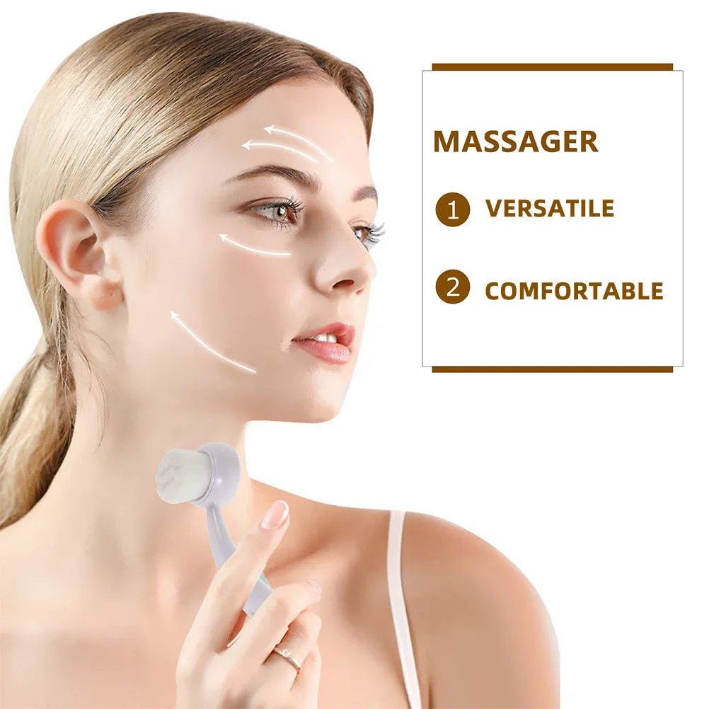 2 pezzi setole morbide viso scrubber esfoliante manico lungo per la rimozione dei punti neri spazzola manuale per la pulizia del viso strumento di pulizia profonda