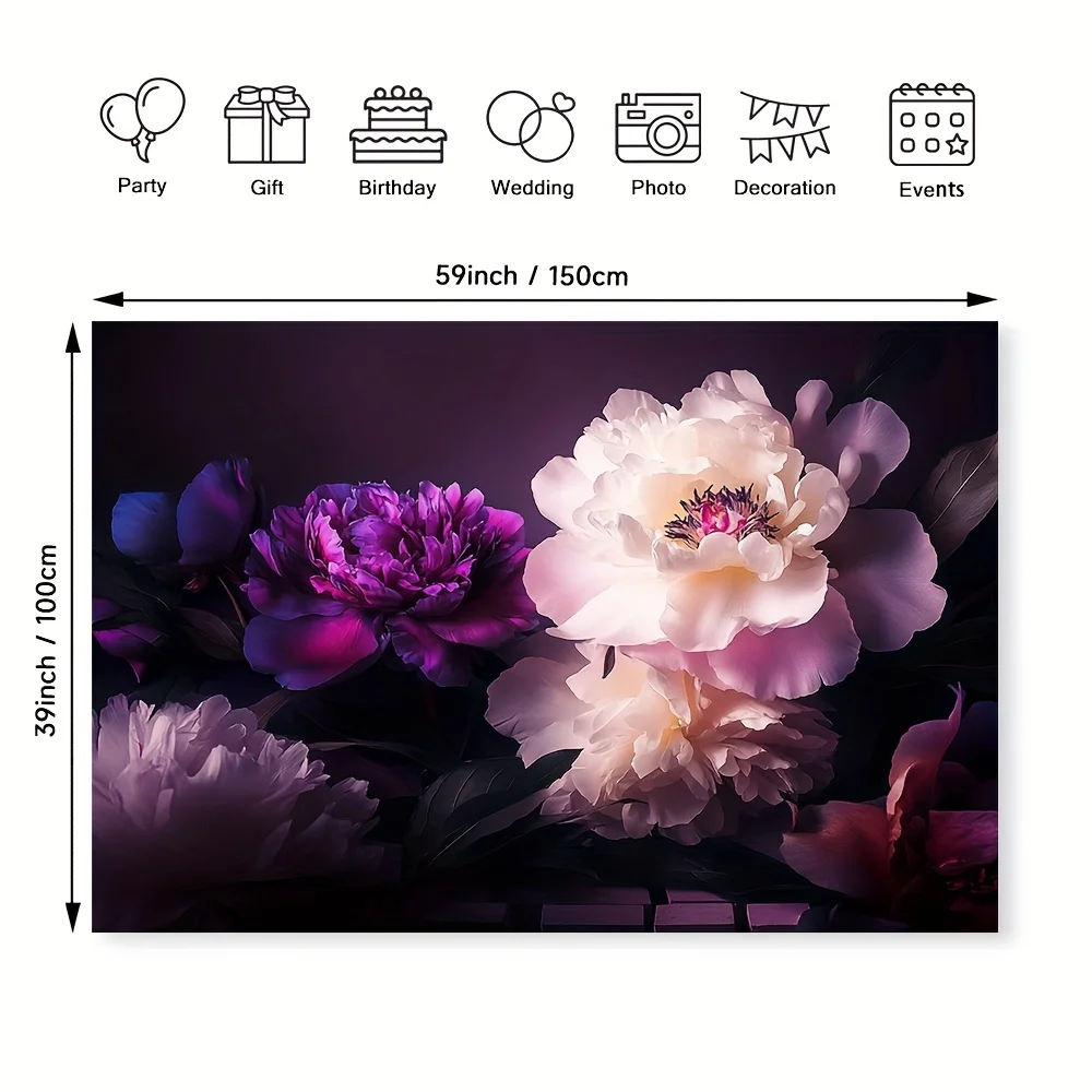 Luxury Floral Peony Wall Art Canvas Tapestry Abstract Botanical Prints for Living Room Bedroom Home Decor Modern Aesthetic Gift
