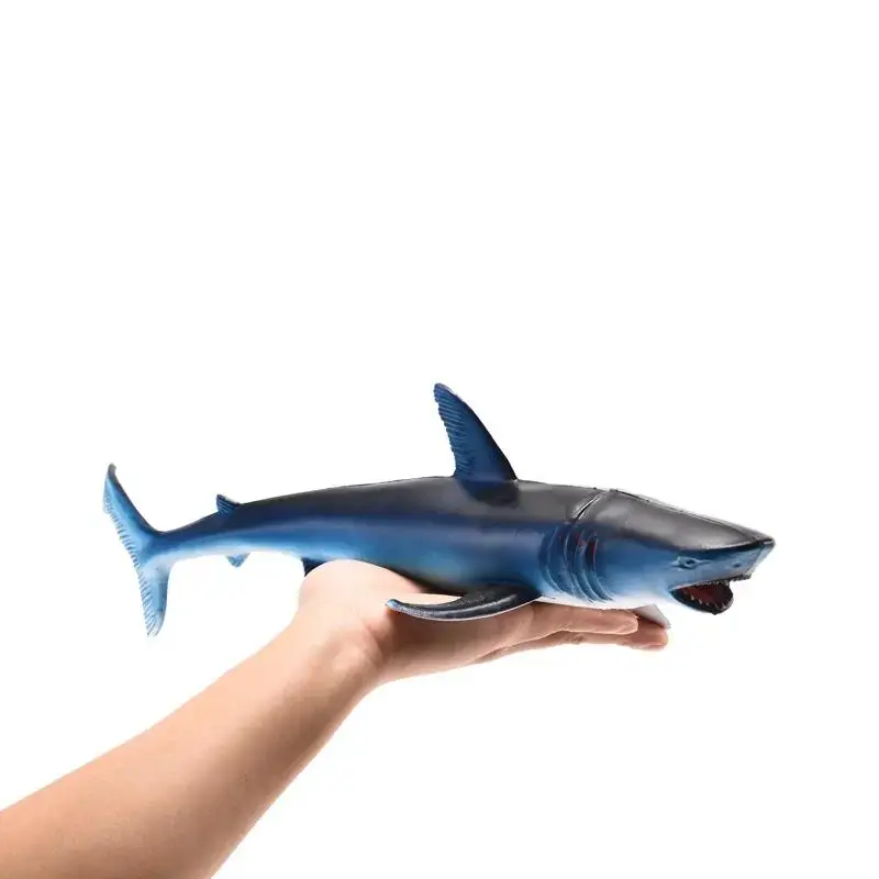 Simulazione Suono Modello di Squalo Giocattolo Morbido Silicone Megalodon Squalo Squalo Blu Grande Squalo Bianco Modello Giocattolo di Educazione Cognitiva per Bambini