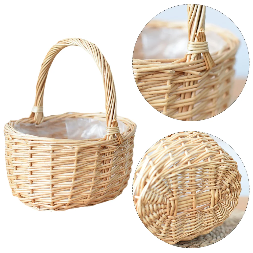 Fruit Container Candy Baskets for Kids Wicker Hand Cookie Containers Gift Giving Woven Child Storage