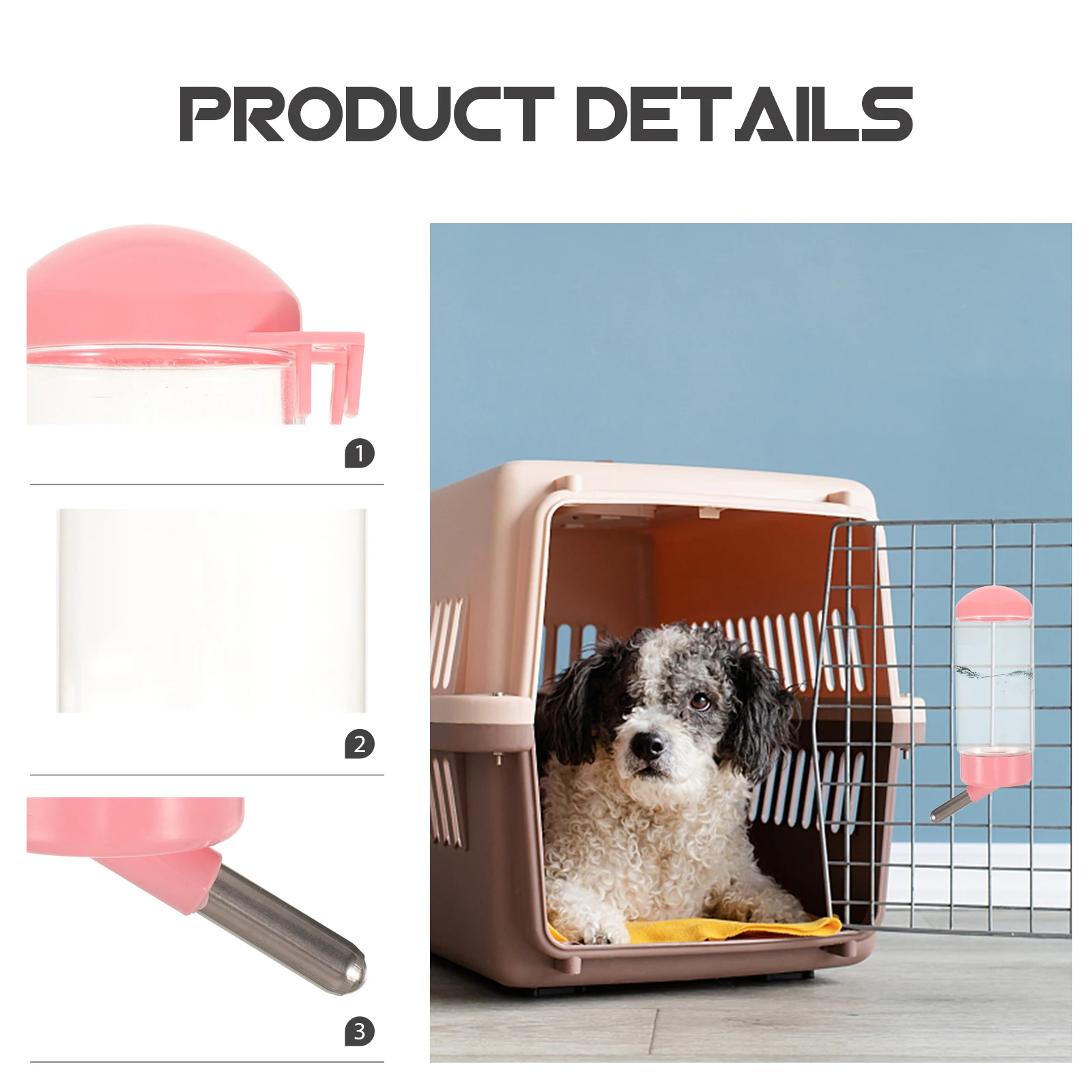 

Pet Hanging Water Bottle 400ml Leak Proof Plastic Dispenser for Small Dog Cat Rabbit Hamster Small Animals Pet Bottle Hanging