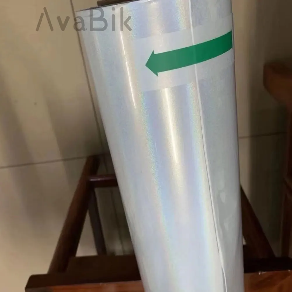 High Glossy Psychedelic Diamond Rainbow Chrome Vinyl Wrap Film PET Bubble Free Low Tack Glue RAINBOW LASER WHITE Car Stickers