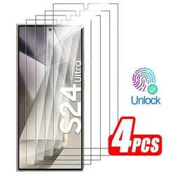 4pcs Screen Cover Tempered Glass Protective for Samsung S24 Ultra Tempered Glass for Samsung S24 S21 S22 S23 Plus S23 S21 S20 FE