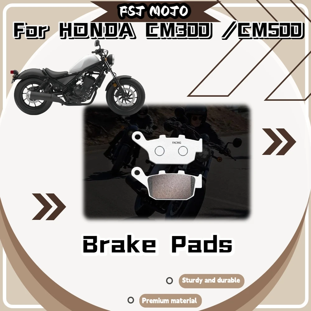 For Honda CM300 CM500 Carbon‑Copper Based Brake Pads Front Rear Low‑Dust Stable High‑Temp Braking Mod Accessories