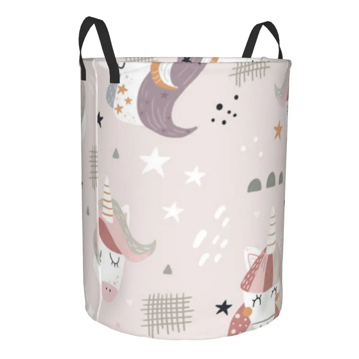 Laundry Basket Cute Fairy Unicorns Heads Cloth Folding Dirty Clothes Toys Storage Bucket Household Storage Basket