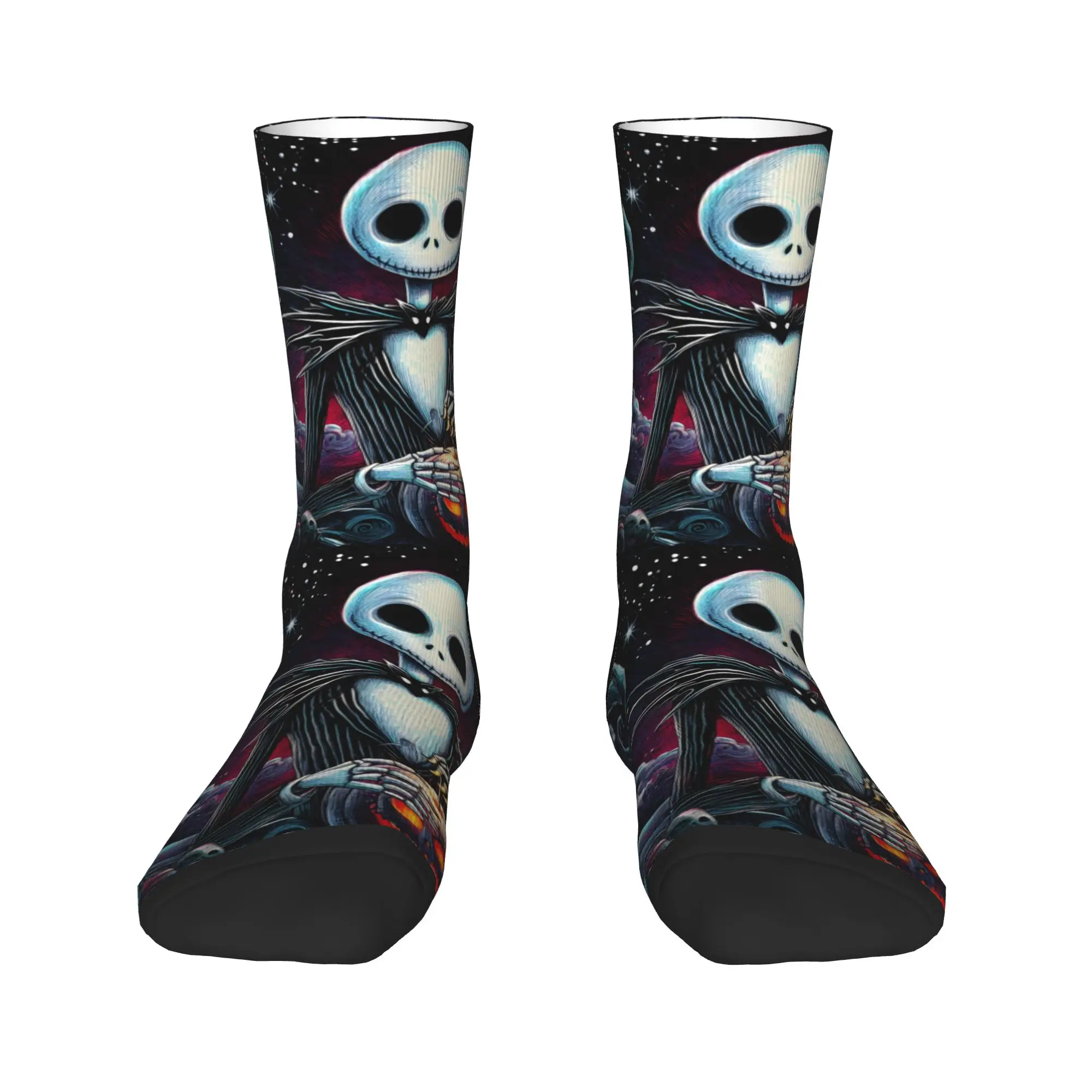 

Nightmare Before Christmas Mens Crew Socks Unisex Cute 3D Printing Halloween Movie Jack Skullington Dress Socks