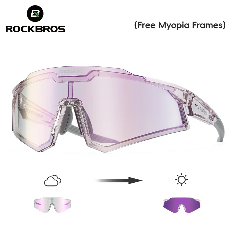 ROCKBROS Photochromic Cycling Glasses, UV400 Protection Sunglasses, Skiing Fishing Eyewear, MTB Road Bicycle Goggles