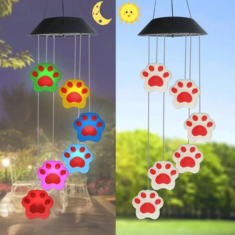 luminaria-solar-colorida-em-formato-de-pata-de-gato-com-luz-led-a-prova-d'Agua-para-jardim-e-quintal-decoracao-suspensa-sem-fiacao-facil-instalacao
