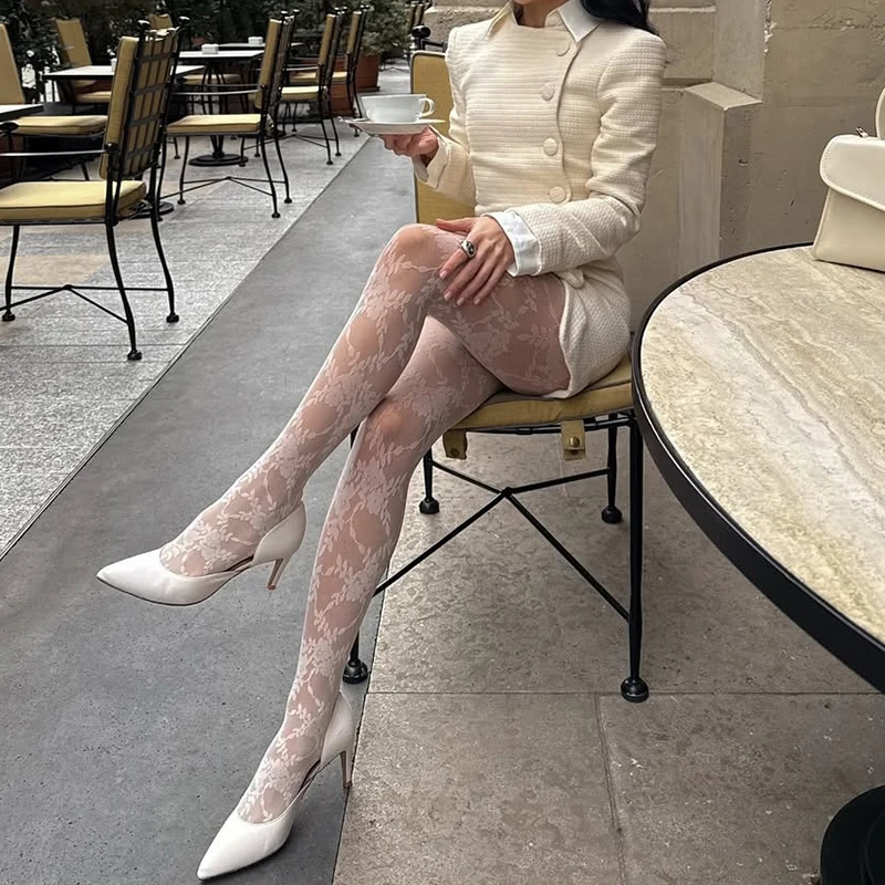 

Tornova Mesh Jacquard Tight Slim Stockings Pantyhose Women's Sexy Leggings Super Elastic Fashion Leggings 2025 New Autumn Tights