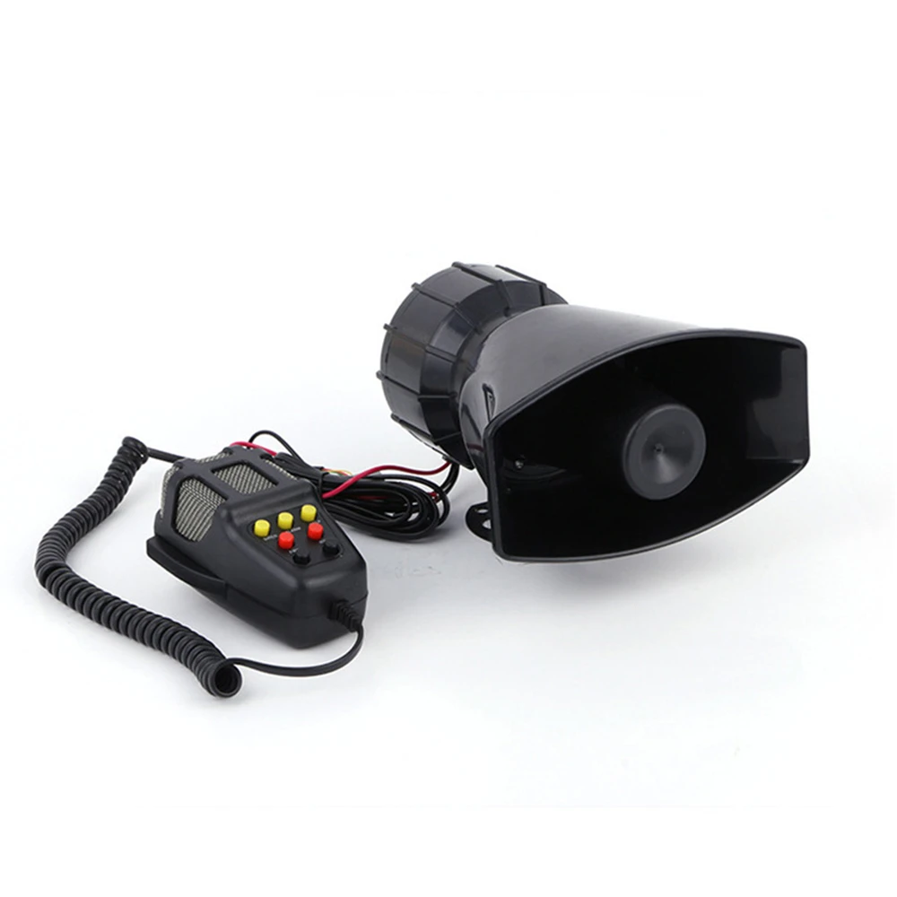 12V 100W 120-150dB Shouting Alarm Horn Car Electronic Warning Siren Motorcycle Alarm Firemen Ambulance Loudspeaker with MIC