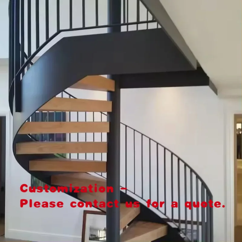 

custom.Modern Indoor Solid Wood and Steel Staircase and Apartment