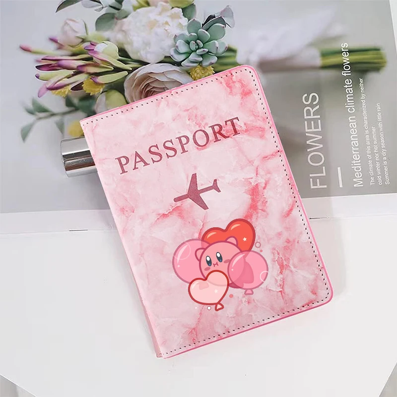 Kirbys Passport Covers Women Ultra-thin Document Holder Kawaii Anime Fashion Travel Passport Holder ID Card Covers Gift view 3