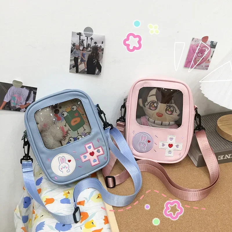 Y2K Cute Clear ItaBag Women's Lolita Backpack Kawaii Girl Shoulder Bag DIY Display Transparent Pocket Japanese Doll Tote Handbag