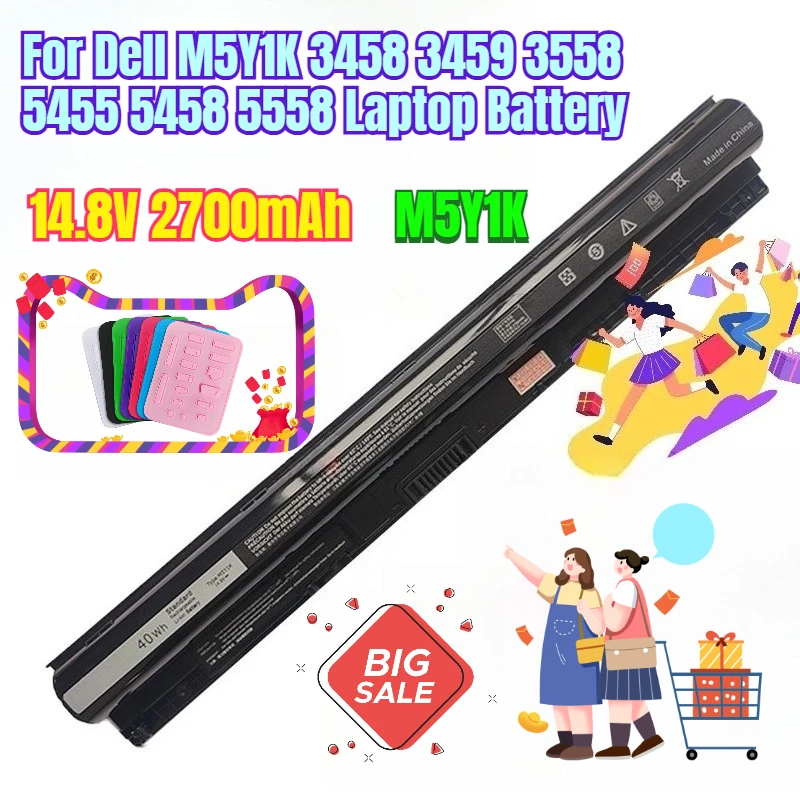 

14,8 В 2700 мАч для Dell M5Y1K 3458 3459 3558 5455 5458 5558 Аккумулятор для ноутбука