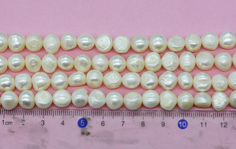 5shares 8MM Natural Freshwater White Baroque Pearl, Beads Loose, DIY Woman Gift Necklace. Bracelet .Eaaring Jewelry Making 15