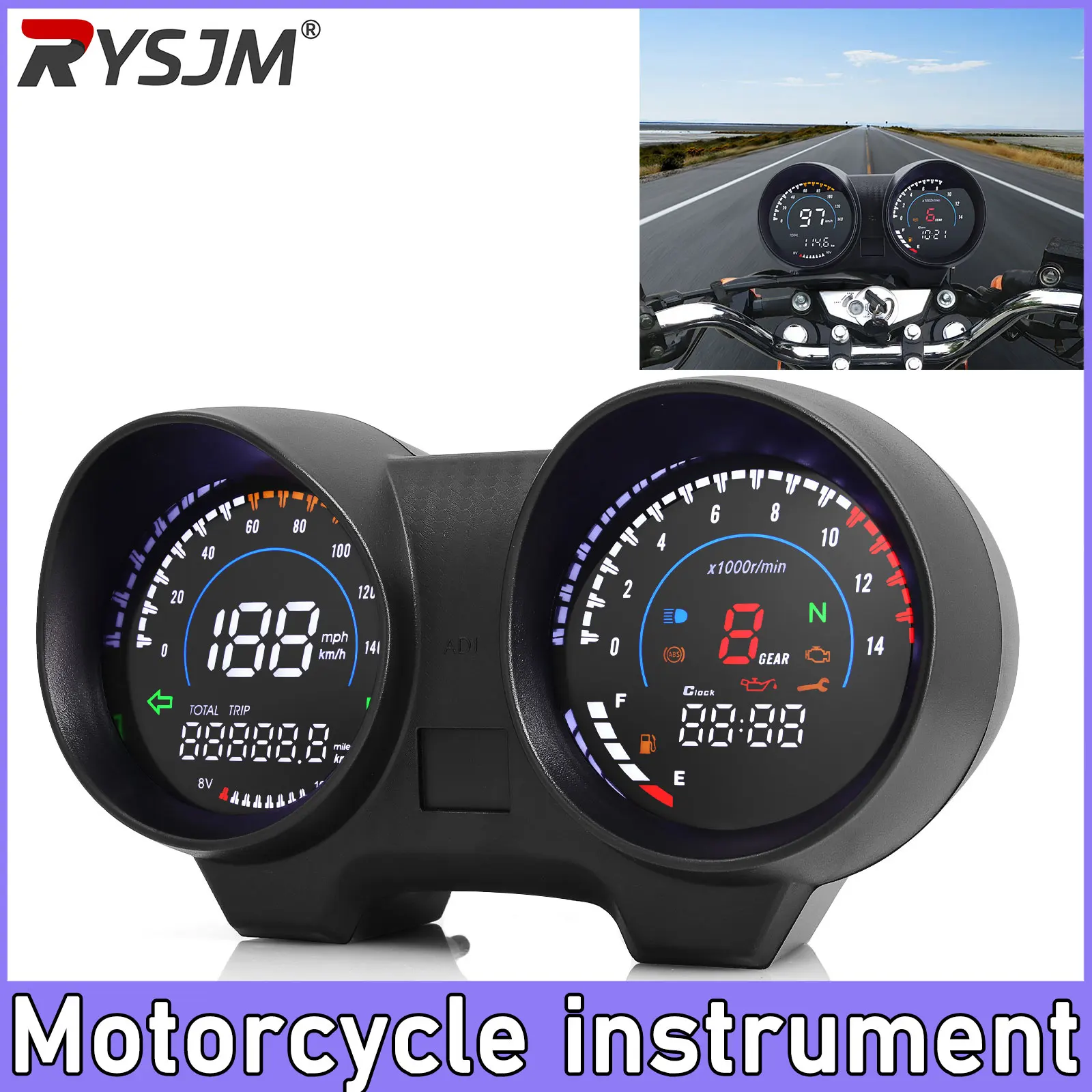 motorcycle-instrument-digital-tachometer-speedometer-odometer-meter-motorbike-voltmeter-fuel-gauge-kit-fits-for-titan-150-fan