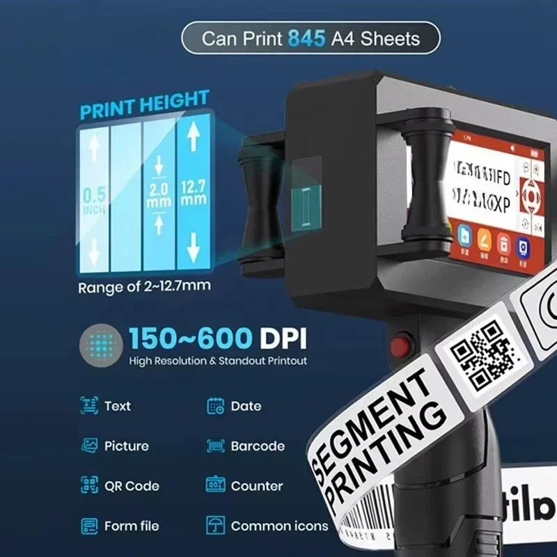 Industrial TIJ Handheld Inkjet Printer Portable Coder for Batch Printing of Pipe and Cable Profiles