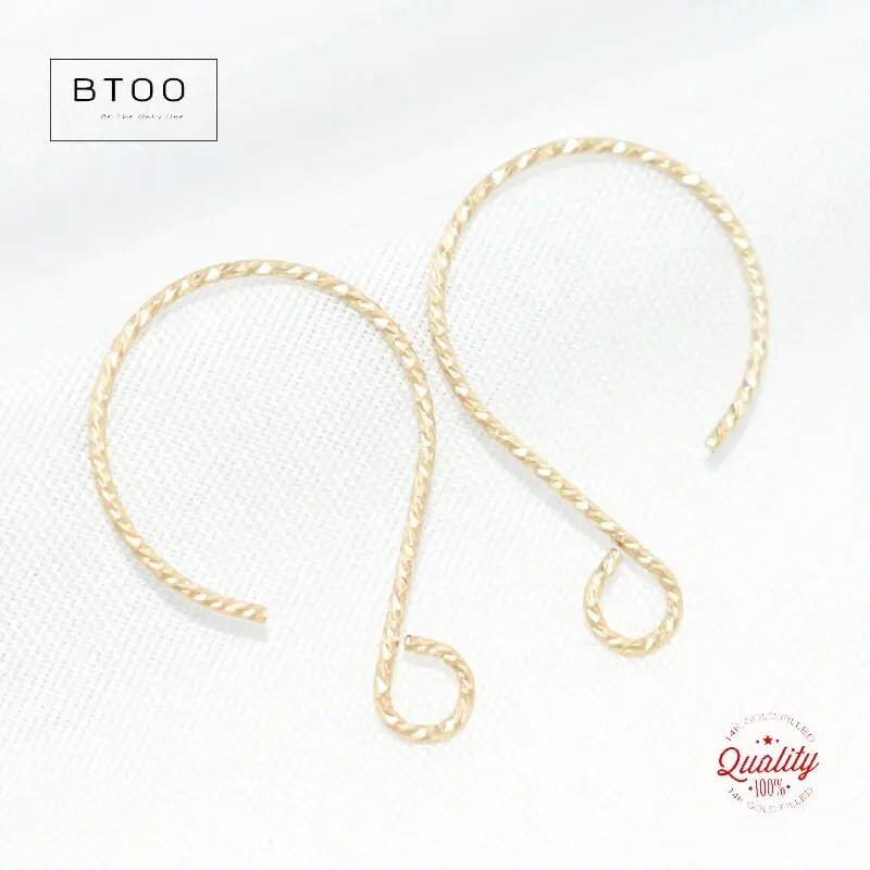 K14ゴールドフィルドイヤーワイヤー、スパークルバルーン、ジュエリー作りハンドル、DIYイヤリングアクセサリー、0.81mm、18x26mm