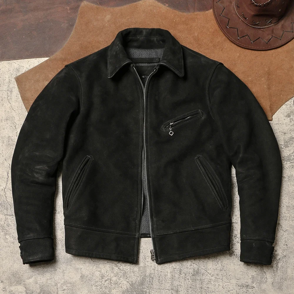 1930 سترة جلدية كلاسيكية ذات طية صدر السترة 1.6 سترة من جلد البقر الثقيل المصقول JS02 سترة جلدية لسائقي الدراجات النارية