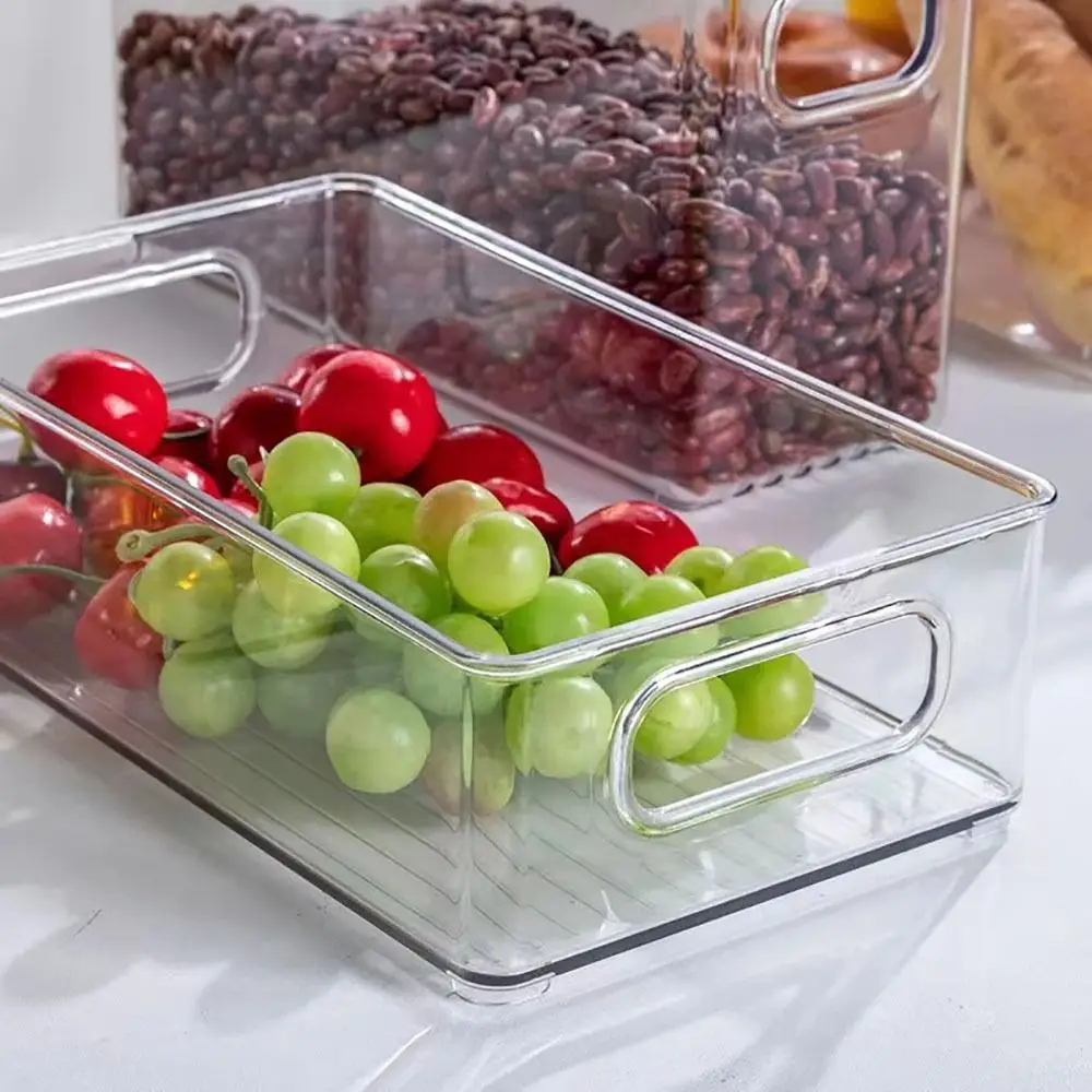1Pcs Fruit Food Jars Book Cosmetic Jewelry Fridge Storage Bin Transparent Clear Wide Use Desk Storage Box Table Kitchen Student
