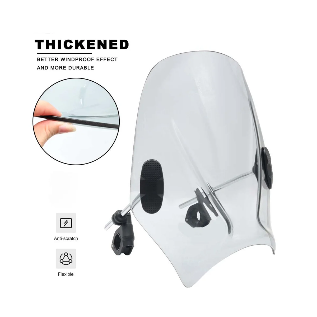 Motorcycle Windshield Wind Shield Deflector for Bullet/Meteor/Classic 350 500 Interceptor 650(Gray) image 2