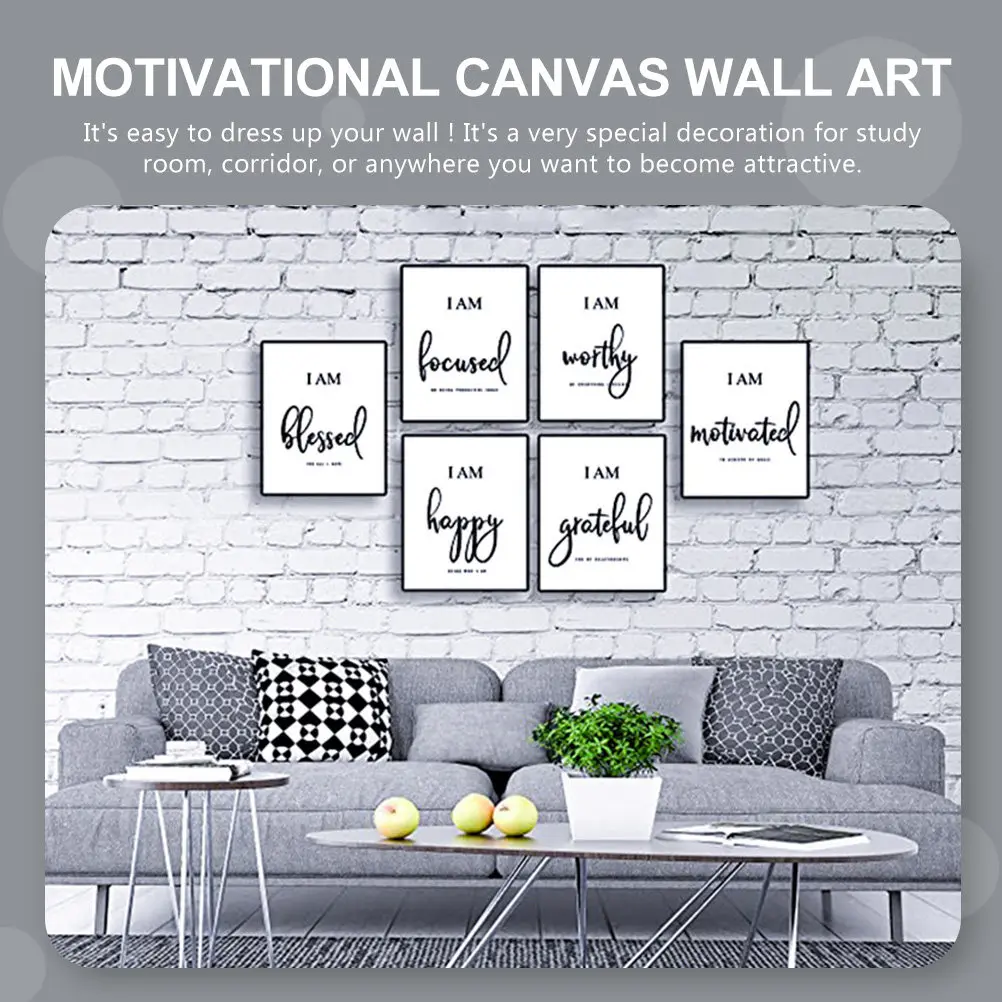 6 Pcs Quotes Wall Decor Motivational Decals Posters Office Decoration Inspirational for Home