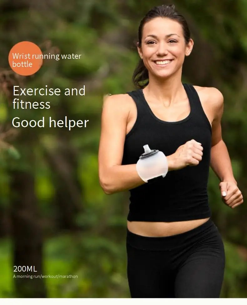 

A portable and foldable water bottle for business trips and travels, a food-grade outdoor sports water bottle worn on the wrist