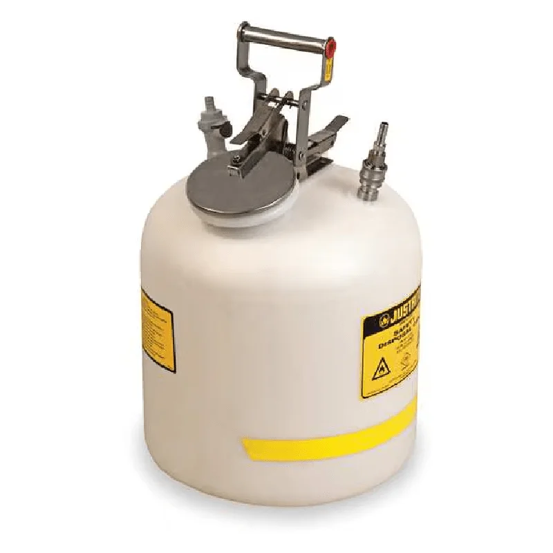 

HPLC Waste Can, Polyethylene, Polypropylene, 5 gal., White, 12 in Dia., Solvents