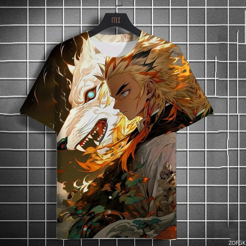 여름 신작 남성 티셔츠 애니메이션 그래픽 3D 인쇄 반팔 여름 패션 트렌드 오버 사이즈 티셔츠 스트리트 캐주얼 루즈 탑