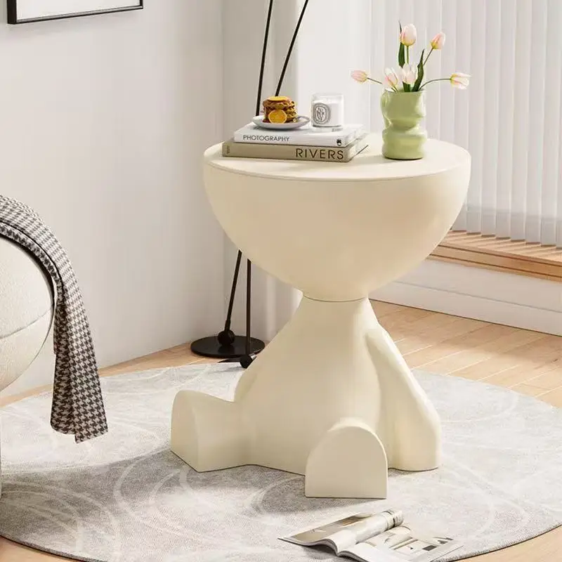 

Uniquely shaped side table corner storage table plastic space saving