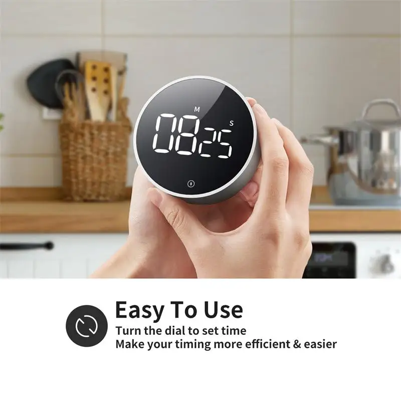 NOKLEAD Magnetic Kitchen Timer Digital Timer Manual Countdown Rotary Timer Mechanical Cooking Timer Cooking Shower Stopwatch