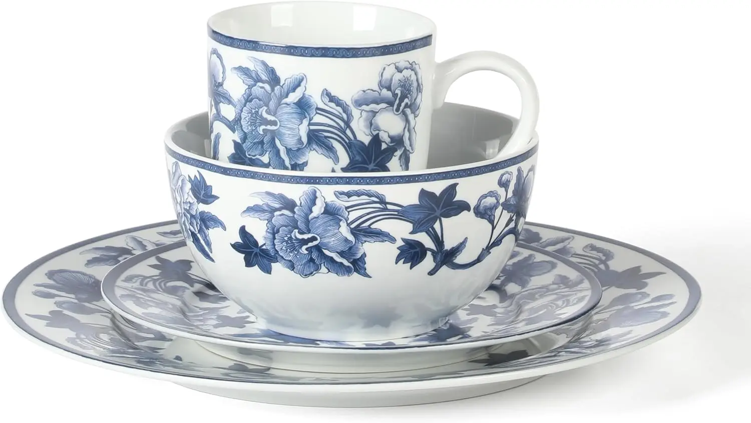 Набор столовой посуды Goodale Vintage Blue Stoneware из 16 предметов