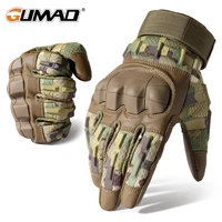 Guantes de ciclismo con pantalla táctil de cuero PU, tácticos, Airsoft, caza, tiro, senderismo, bicicleta, deporte al aire libre, montar en bicicleta, protección para hombres