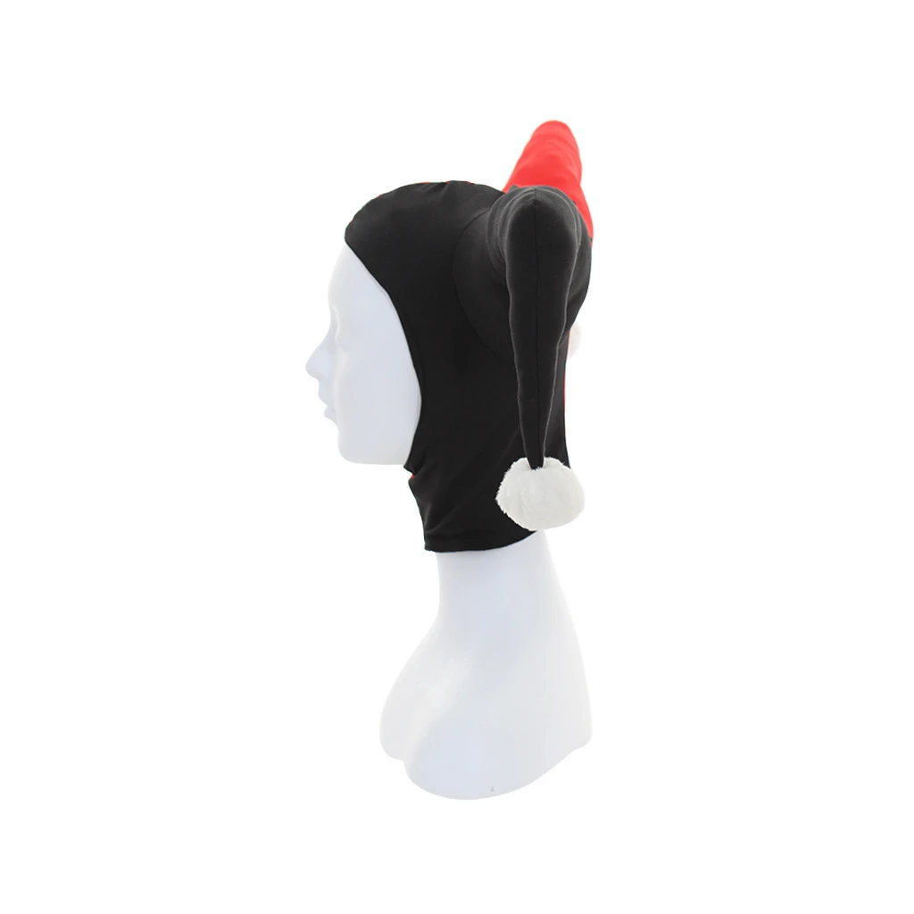 Chapeau Harley Quinn, rouge et noir, accessoires de cosplay pour fête d'Halloween, unisexe